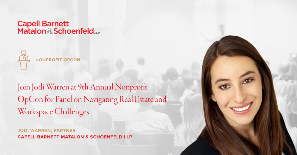 Jodi Warren to speak at the 9th Annual Nonprofit OpCon panel: Navigating Real Estate and Workspace as a Nonprofit